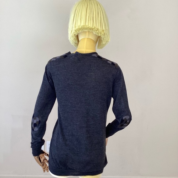 Prada Cardigan Gray Long Sleeve with V-Neck Cardigan Sweater SZ 2 - Picture 3 of 6